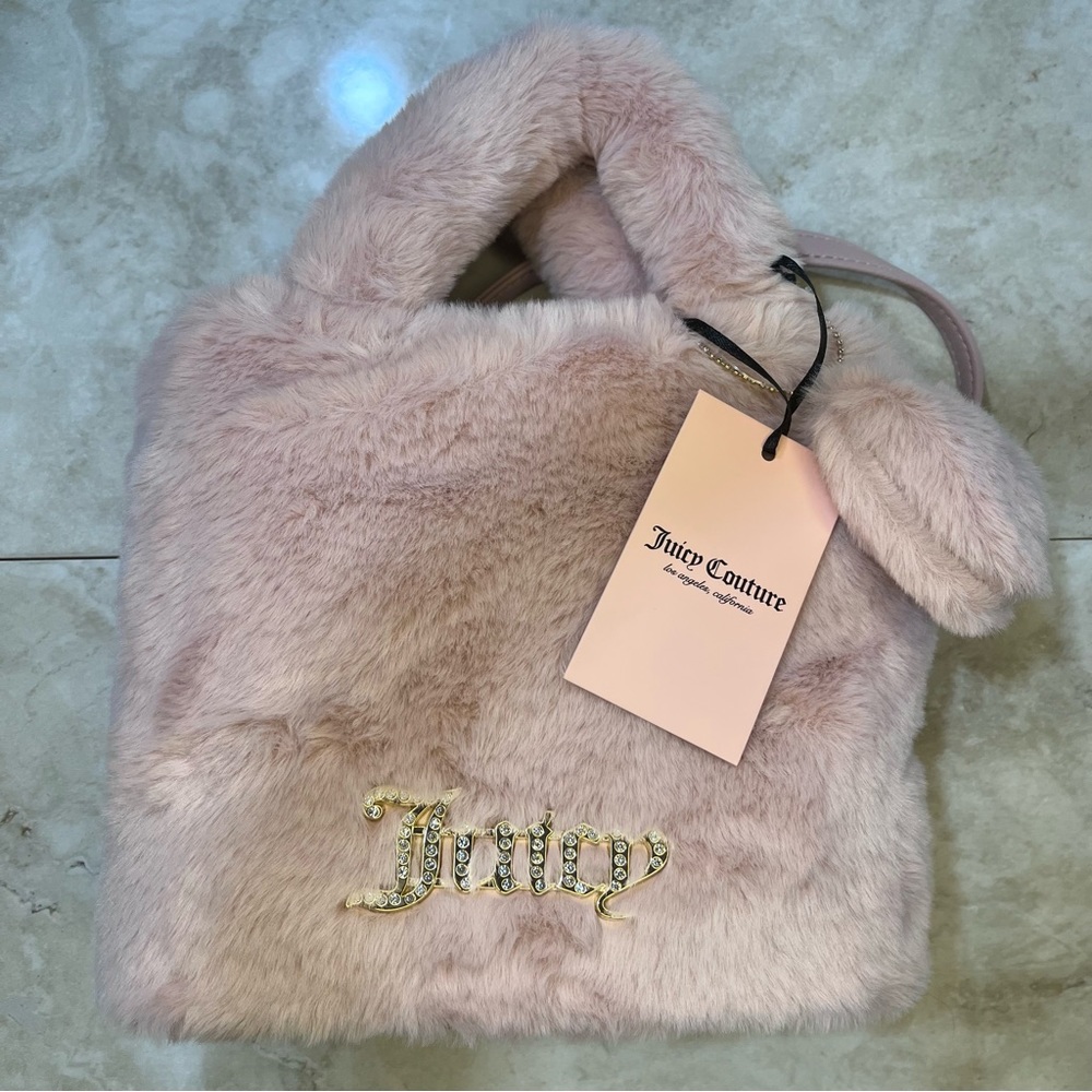 Juicy Couture Dusty Blush Fluffy Mini Tote